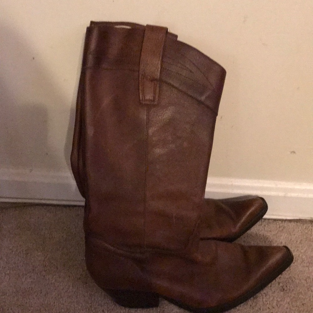 Brown Genuine leather Cowboy Boots